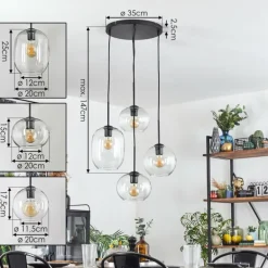 Soutinho Suspension, Boule lumineuse Clair, 4 lumières
