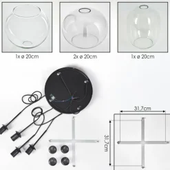 Soutinho Suspension, Boule lumineuse Clair, 4 lumières