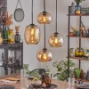 Soutinho Suspension, Boule lumineuse Ambre, 4 lumières