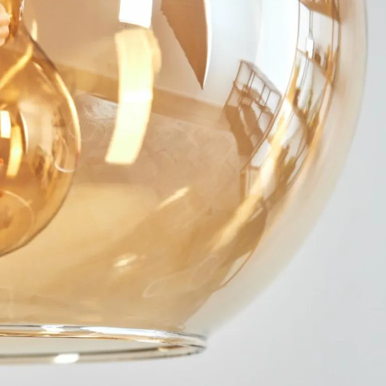 Soutinho Suspension, Boule lumineuse Ambre, 4 lumières
