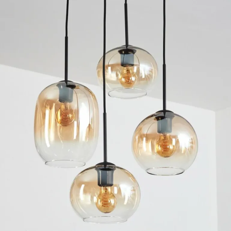 Soutinho Suspension, Boule lumineuse Ambre, Clair, 4 lumières