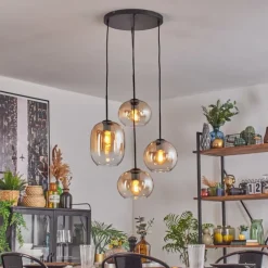 Soutinho Suspension, Boule lumineuse Ambre, Clair, 4 lumières