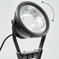 Spot de jardin Phniet LED Noir, 1 lumière, Télécommandes, Changeur de couleurs