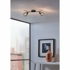 Spot de plafond EGLO ZAPATA LED Noir, 2 lumières
