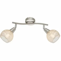 Spot de plafond Globo CALIFORNIA Nickel mat, 2 lumières