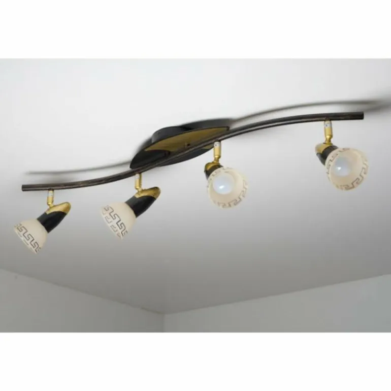 Spot de plafond Globo Novara Or, Rouille, 4 lumières