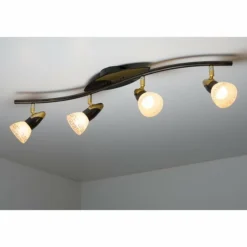 Spot de plafond Globo Novara Or, Rouille, 4 lumières