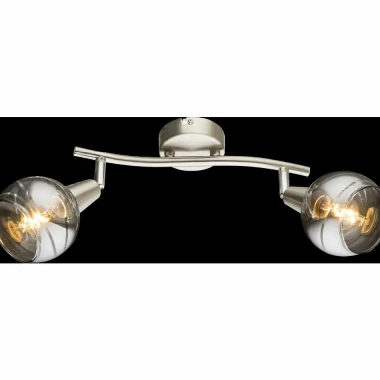 Spot de plafond Globo ROMAN LED Nickel mat, 2 lumières