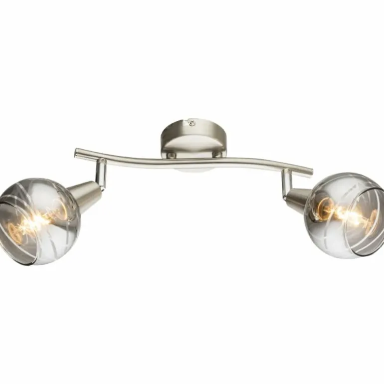 Spot de plafond Globo ROMAN LED Nickel mat, 2 lumières