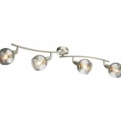 Spot de plafond Globo ROMAN LED Nickel mat, 4 lumières