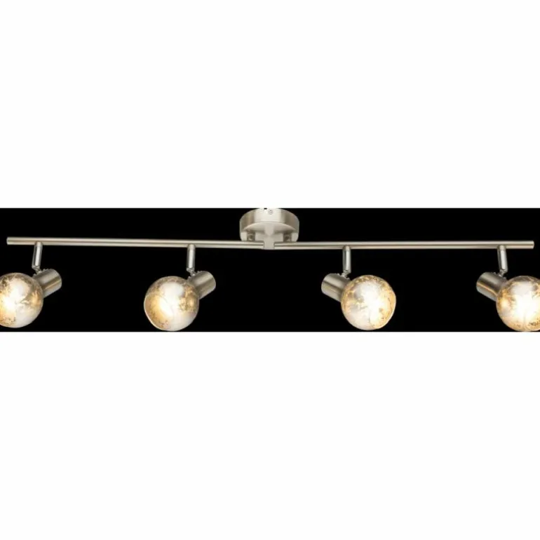 Spot de plafond Globo ZACATE Nickel mat, 4 lumières