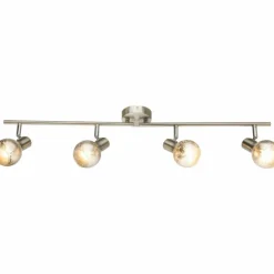 Spot de plafond Globo ZACATE Nickel mat, 4 lumières