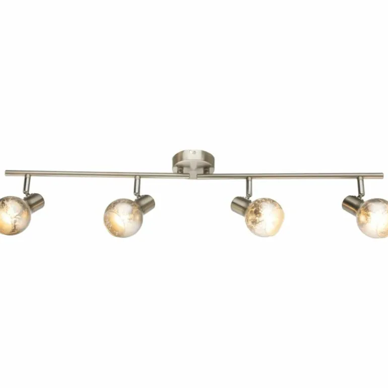 Spot de plafond Globo ZACATE Nickel mat, 4 lumières