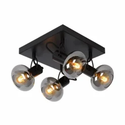 Spot de plafond Lucide MADEE Noir, 4 lumières