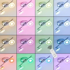 Spot de plafond Lucy LED Chrome, 2 lumières, Télécommandes, Changeur de couleurs