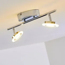 Spot de plafond Lucy LED Chrome, 2 lumières, Télécommandes, Changeur de couleurs