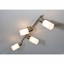 Spot de plafond Reality Acier inoxydable, Blanc, 4 lumières