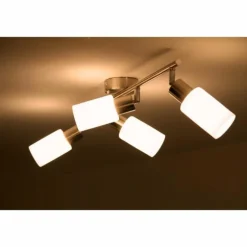 Spot de plafond Reality Acier inoxydable, Blanc, 4 lumières