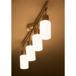 Spot de plafond Reality Acier inoxydable, Blanc, 4 lumières