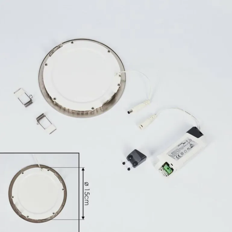 Spot encastrable Finsrud LED Nickel mat, 1 lumière