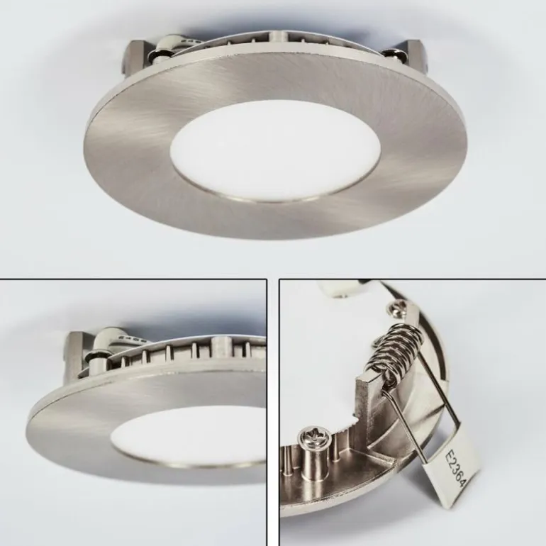 Spot encastrable Finsrud LED Nickel mat, 1 lumière