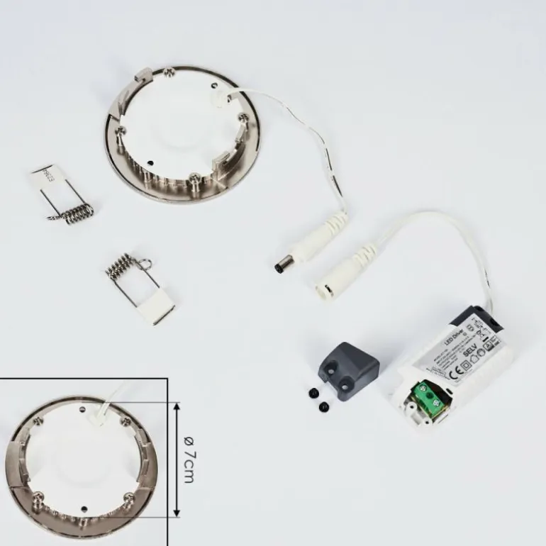 Spot encastrable Finsrud LED Nickel mat, 1 lumière