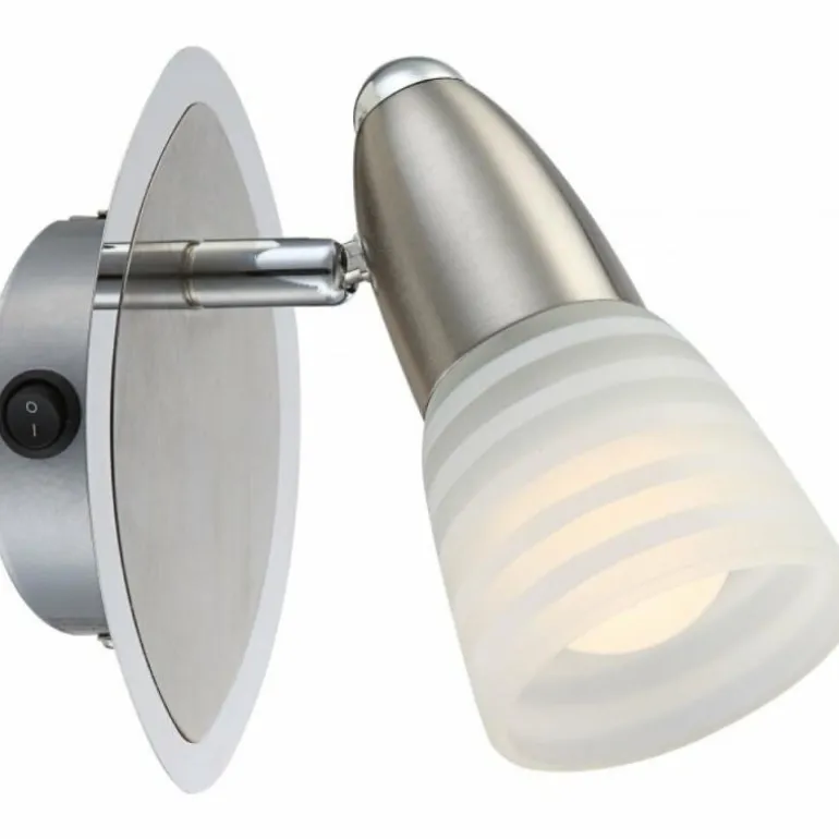 Spot Globo CALEB Chrome, Nickel mat, 1 lumière