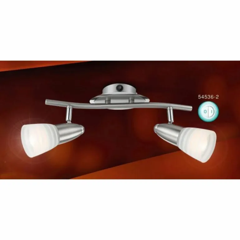 Spot Globo CALEB Chrome, Nickel mat, 2 lumières