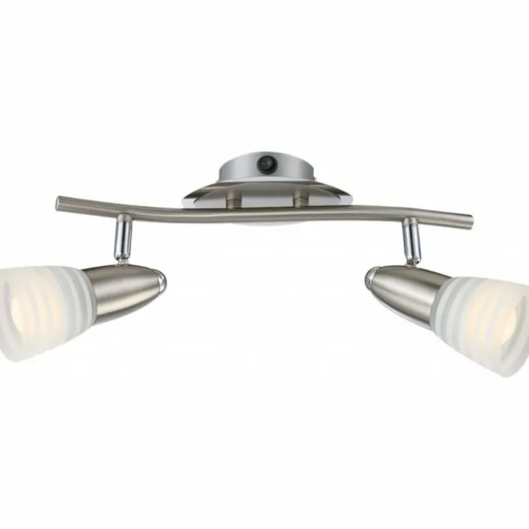 Spot Globo CALEB Chrome, Nickel mat, 2 lumières
