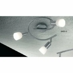 Spot Globo CATHY Acier inoxydable, Nickel mat, 3 lumières