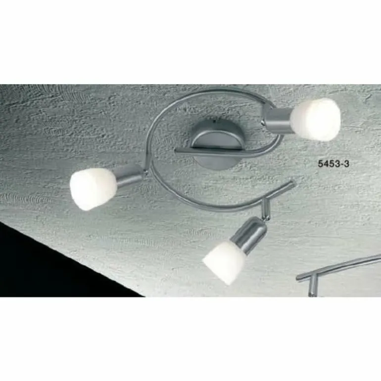 Spot Globo CATHY Acier inoxydable, Nickel mat, 3 lumières