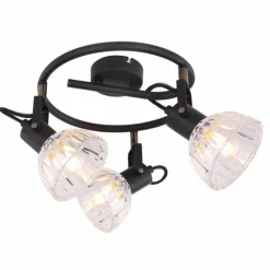 Spot Globo DRABO Noir, 3 lumières