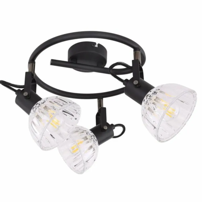Spot Globo DRABO Noir, 3 lumières
