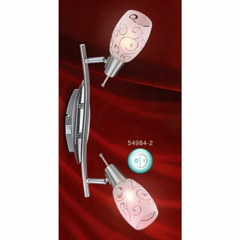 Spot Globo FLORITA Chrome, Nickel mat, 2 lumières