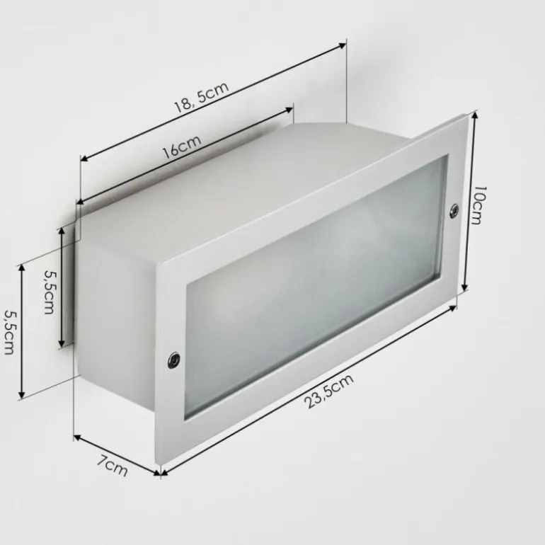 Spot mural encastré Peria Blanc, 1 lumière