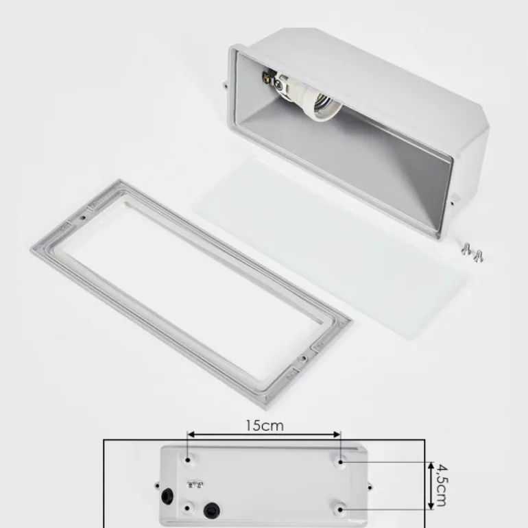 Spot mural encastré Peria Blanc, 1 lumière