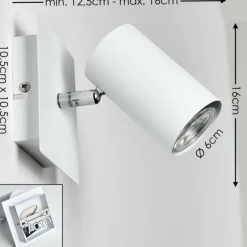 Spot mural Zuoz Blanc, 1 lumière