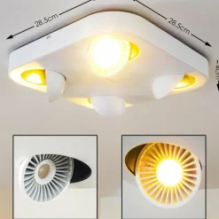 Spot plafond Granada LED Blanc, 4 lumières