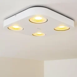 Spot plafond Granada LED Blanc, 4 lumières