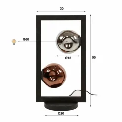 Stellar Lampe à poser Anthracite, 2 lumières
