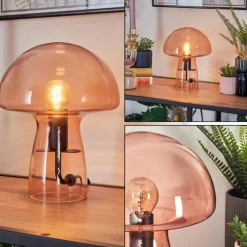 Style champignon Almagre Lampe à poser Noir, 1 lumière