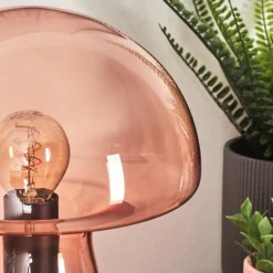 Style champignon Almagre Lampe à poser Noir, 1 lumière