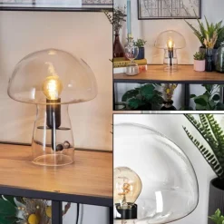 Style champignon Almagre Lampe à poser Noir, 1 lumière
