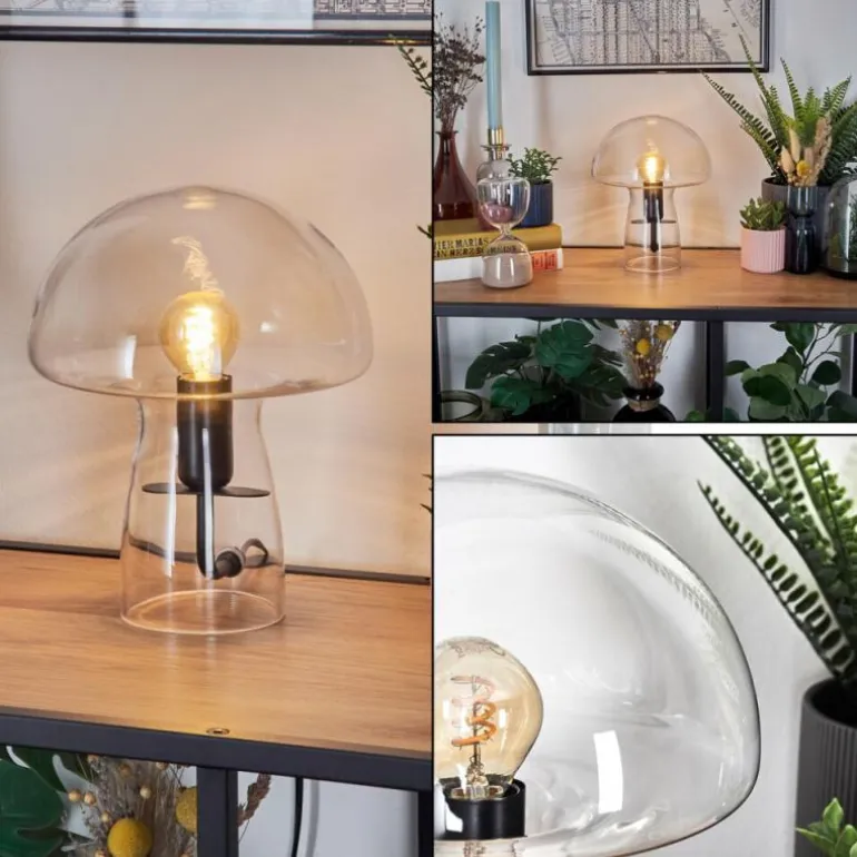 Style champignon Almagre Lampe à poser Noir, 1 lumière