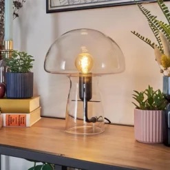 Style champignon Almagre Lampe à poser Noir, 1 lumière