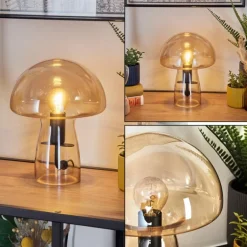 Style champignon Almagre Lampe à poser Noir, 1 lumière