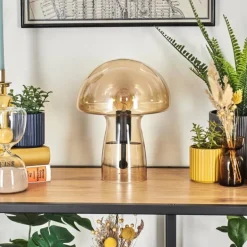 Style champignon Almagre Lampe à poser Noir, 1 lumière