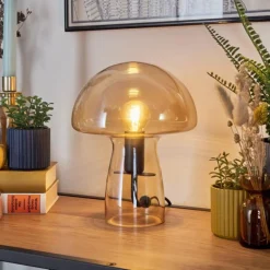 Style champignon Almagre Lampe à poser Noir, 1 lumière