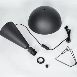 Style champignon Nor Lampe à poser Noir, 1 lumière