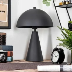 Style champignon Nor Lampe à poser Noir, 1 lumière